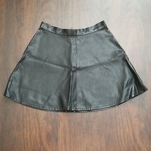 Faux leather circle skirt